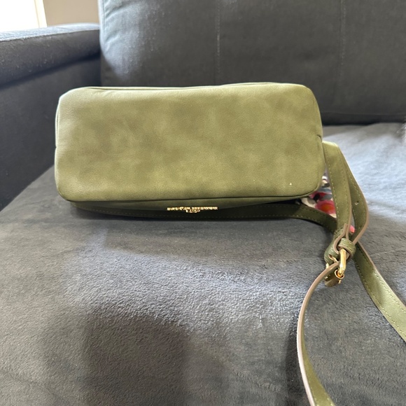 Nanette Lepore Crossbody Bag Purse Olive Green Faux Suede Adjustable Strap. - Picture 7 of 16